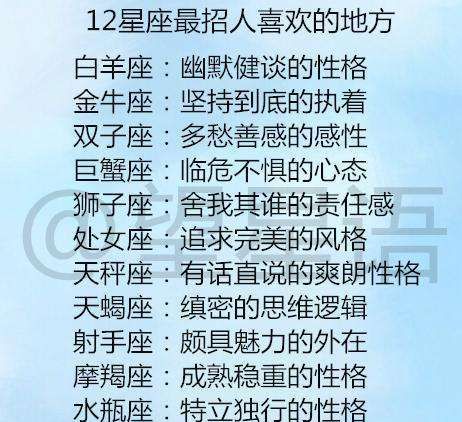 12星座的性格特点大全简短
,十二星座特点简洁概括图3