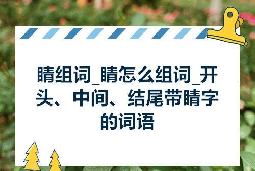 睛字组词二年级简单组词,眼睛睛组词有哪些图1