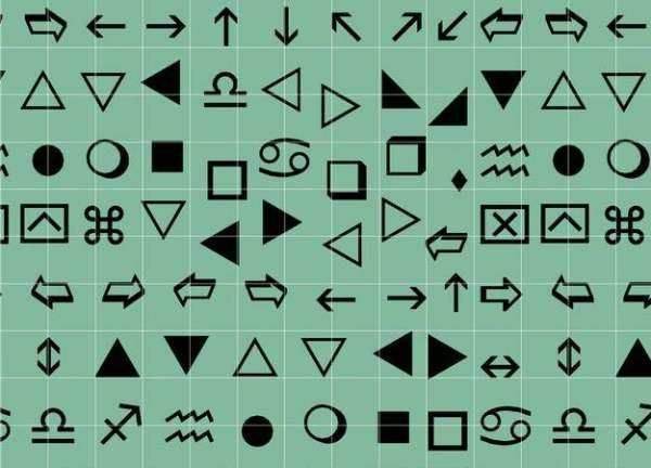 A complete collection of special symbols in Martian script, a list of cursed Martian symbols Figure 3