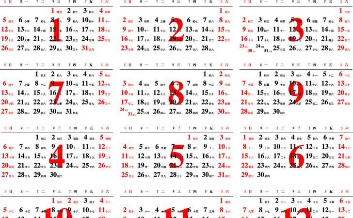 Calendar for the whole year, annual calendar, 2022 full year calendar lunar calendar chart 1