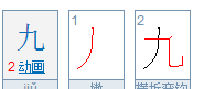 The stroke order of nine in Tianzi grid, the stroke order of number 9 picture 5