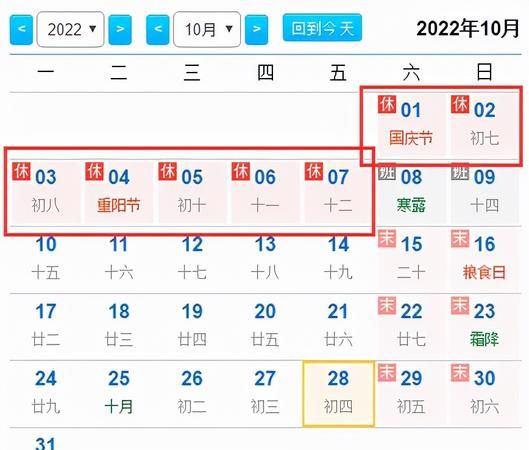 Overview of the holiday schedule in October, statutory holiday schedule and national highway time chart 1