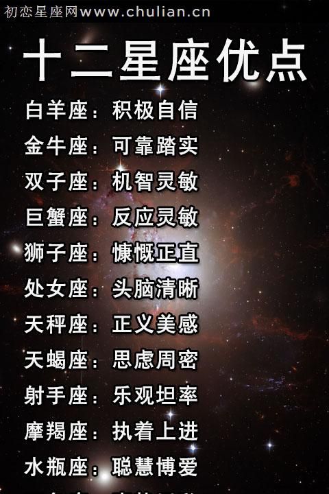 十二星座有什么缺点和优点
,十二星座性格特点总结图4